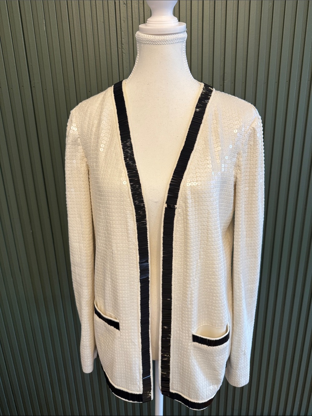Rachel Zoe Cream Blouse with Black Brand Label